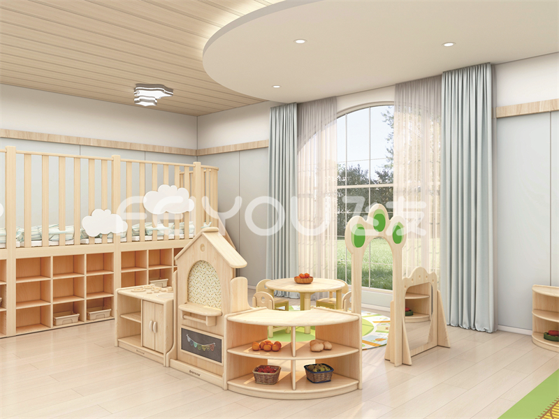 稚嫩庄园系列-幼儿桦木多层板托育机构家具